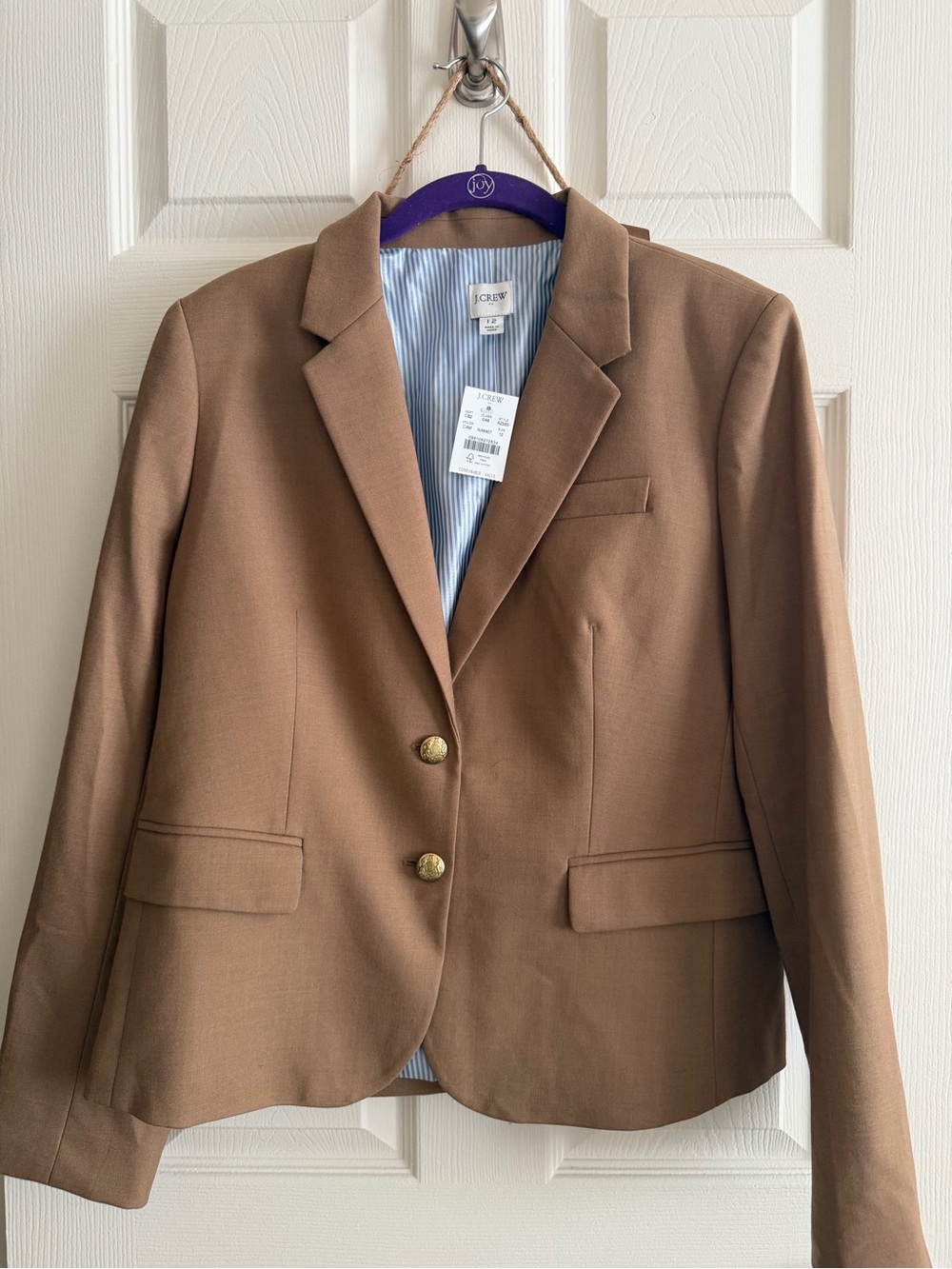 J. Crew Camel Brown Two-Button Tailored Blazer